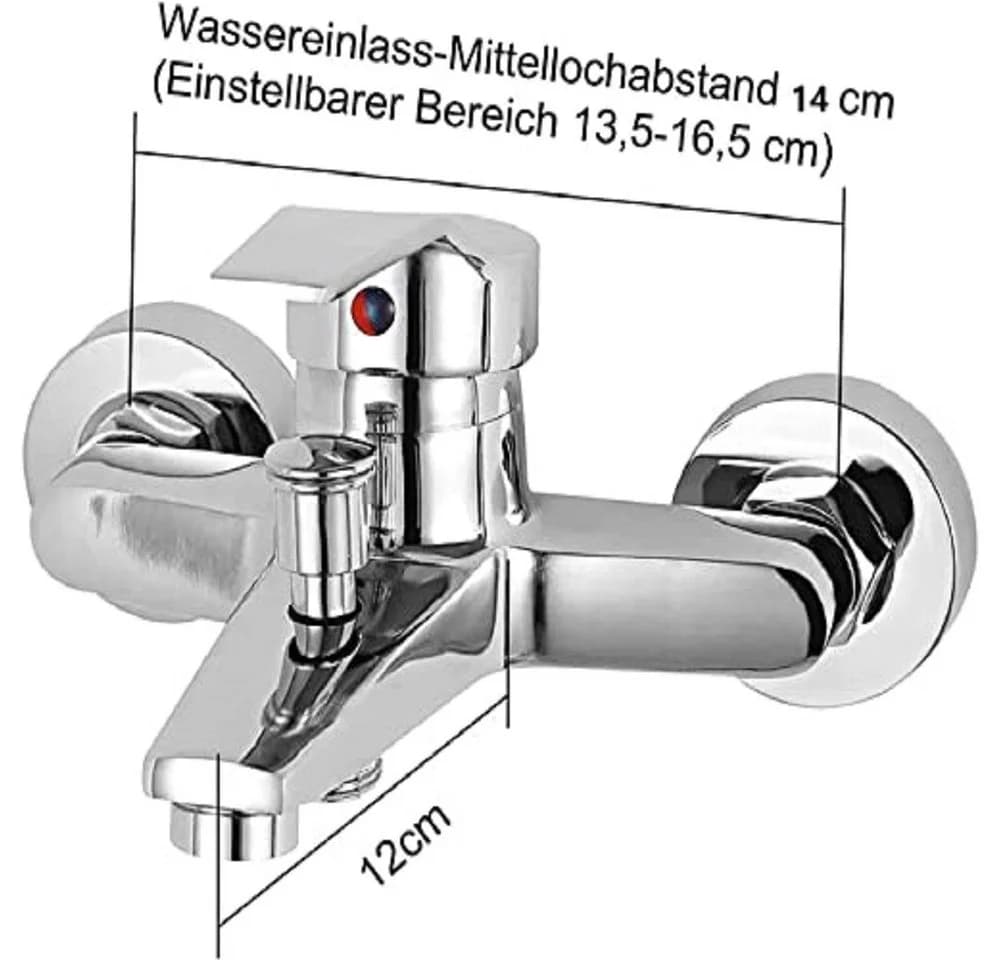 Youyijia Badezimmer-Set Silberne Einhebel-Badewannenarmatur Duschset Zinklegierung