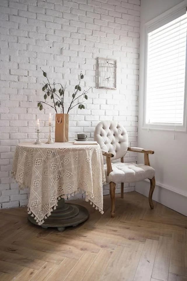 VEKROBOT Tischdecke Boho Häkeldecke Beige 140x140 cm