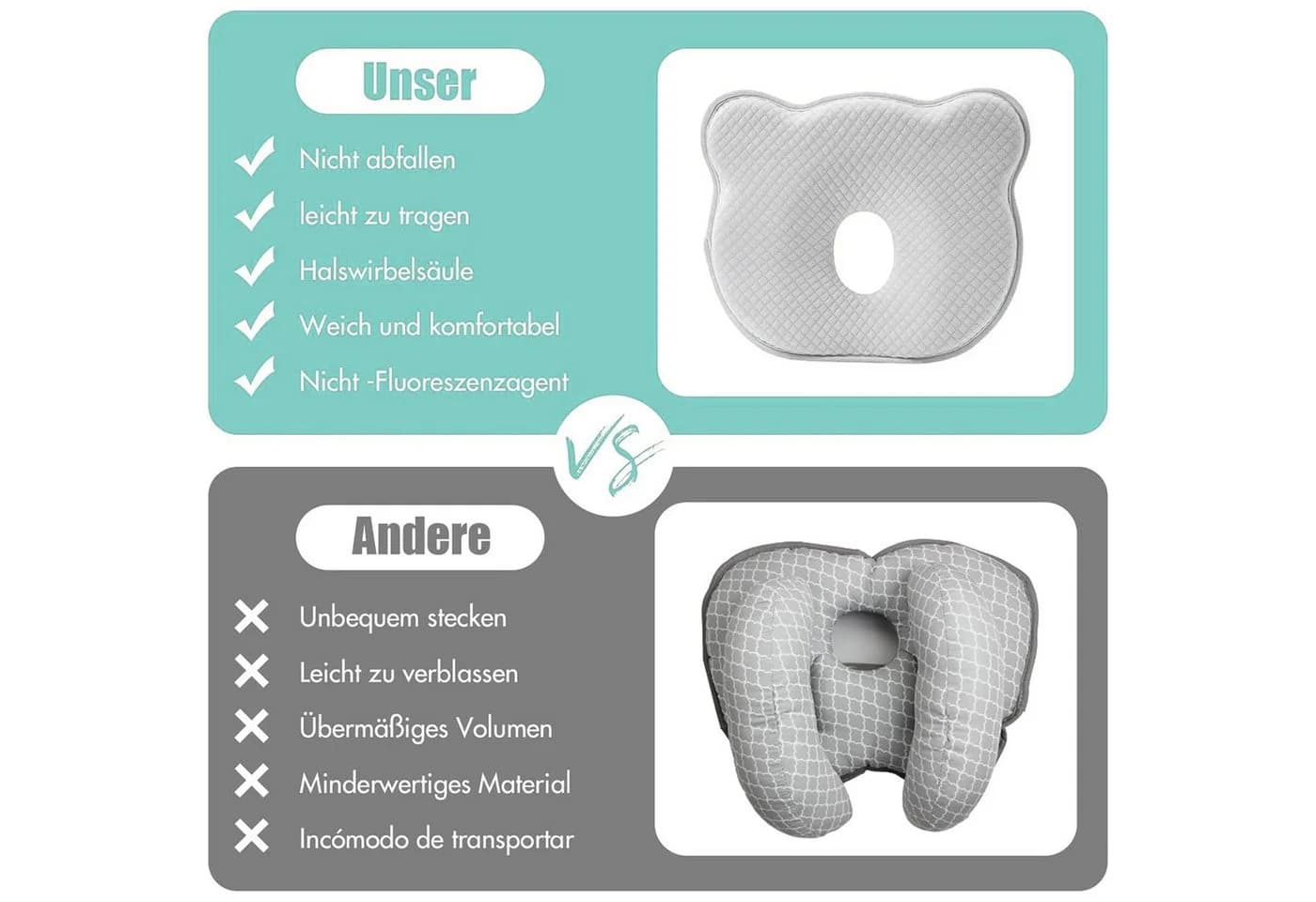 Mutig Babykissen Kopfkissen Neugeborene Memory Foam