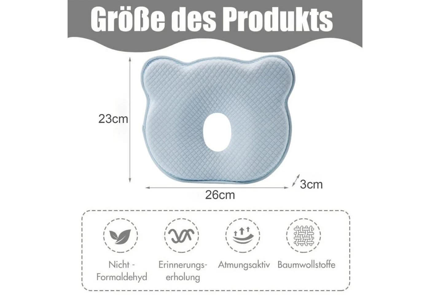 Ergonomisches Babykissen aus Memory Foam