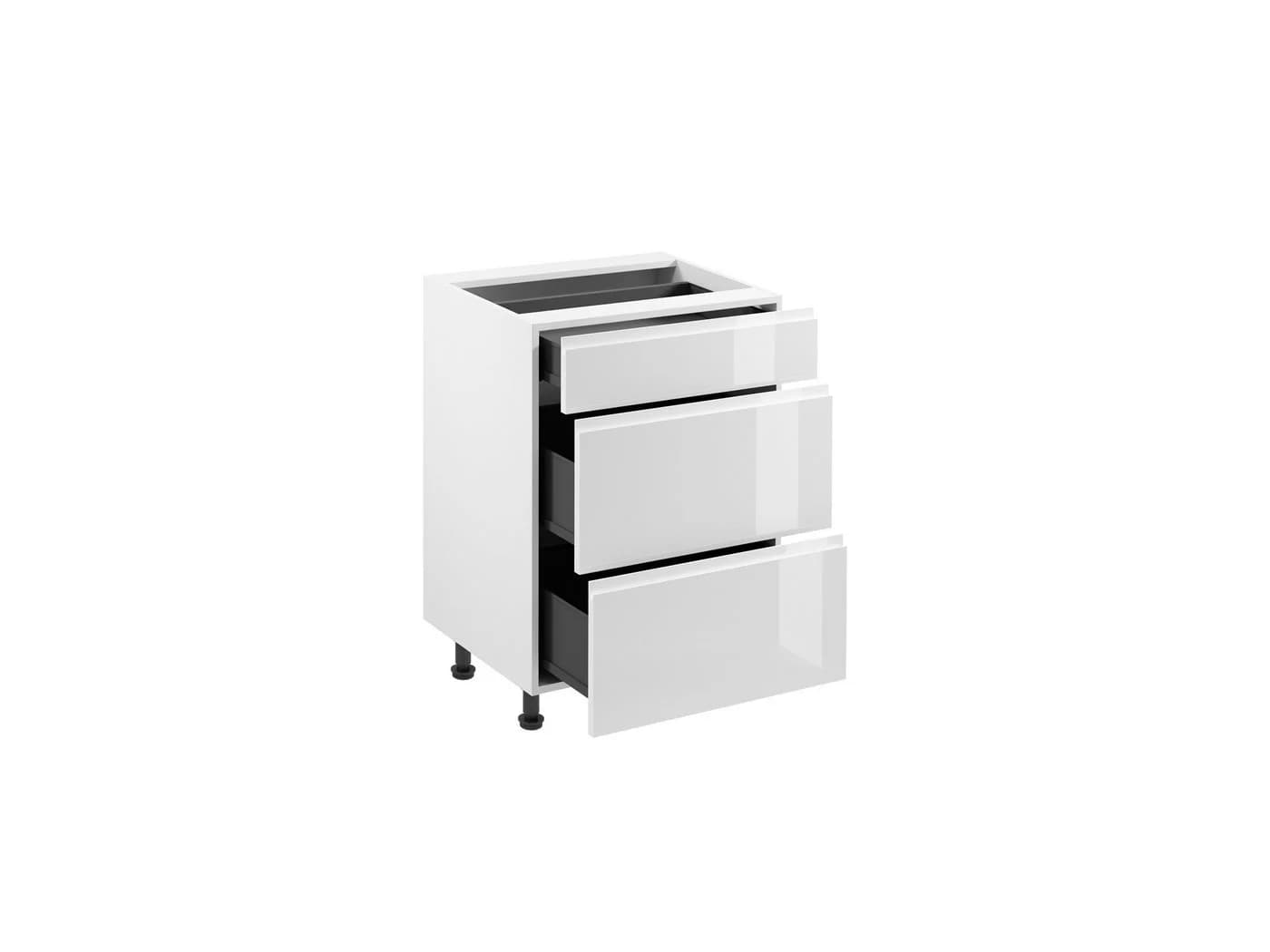 ROYAL24_MARKT Unterschrank Aspen 60 cm Küchenschrank 3 Schubladen