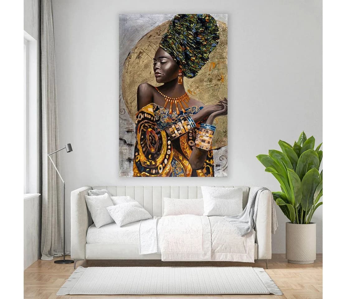 Artedinoi Leinwandbild Afrikanische Frau Colour Style Modern