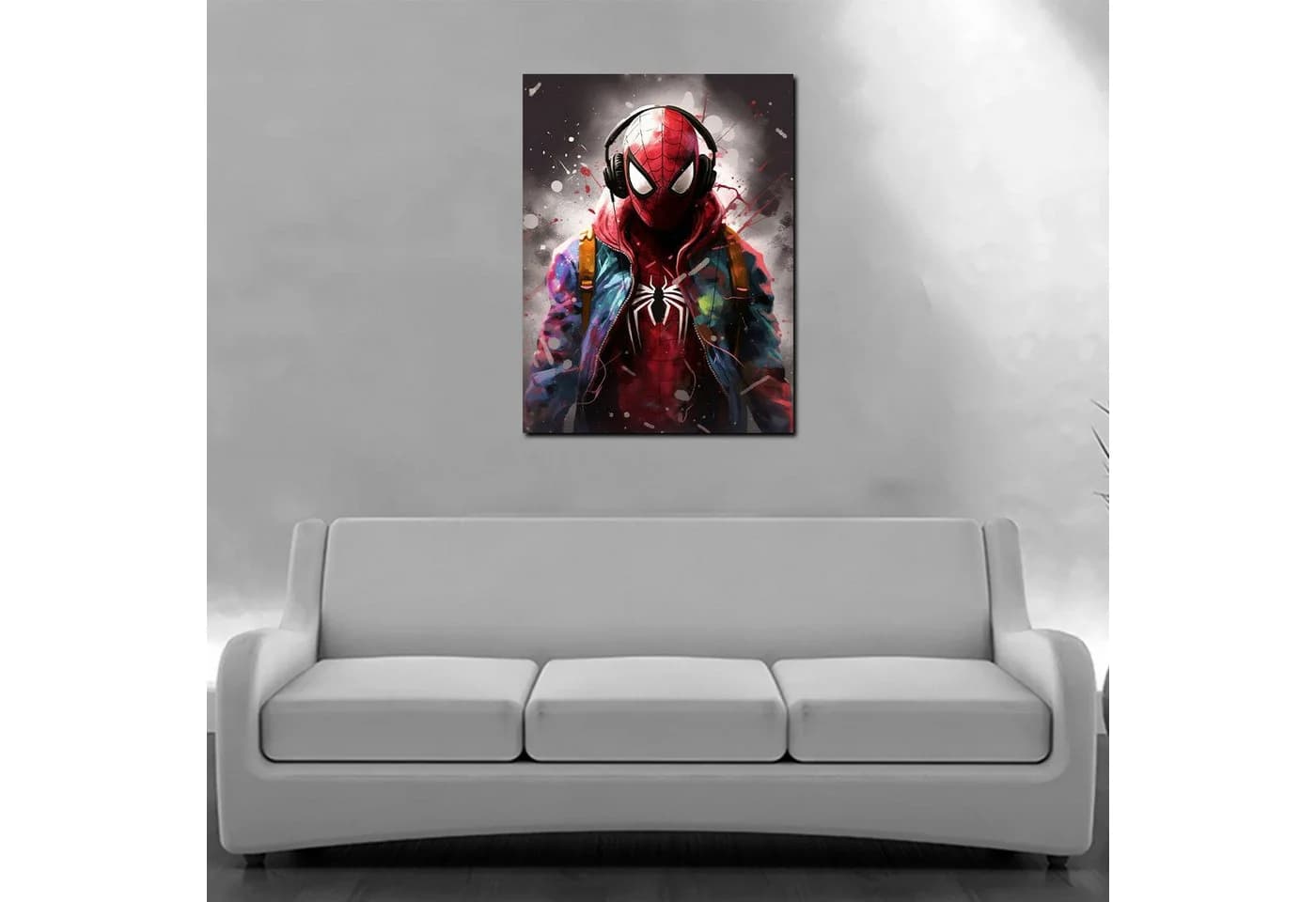 Artedinoi Leinwandbild Spider Man Kopfhörer XL Modernes Wandbild