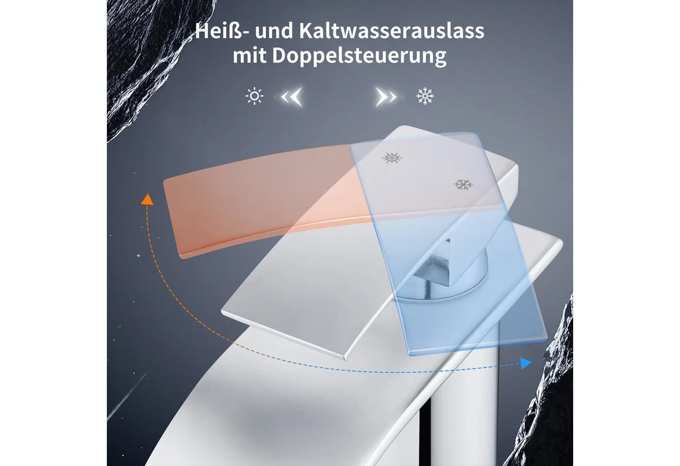 HOMELODY Waschtischarmatur Wasserfall Wasserhahn Verchromt