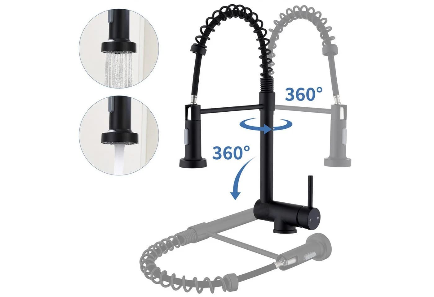 HOMELODY Küchenarmatur Vorfenster Wasserhahn 360° Drehbar Edelstahl