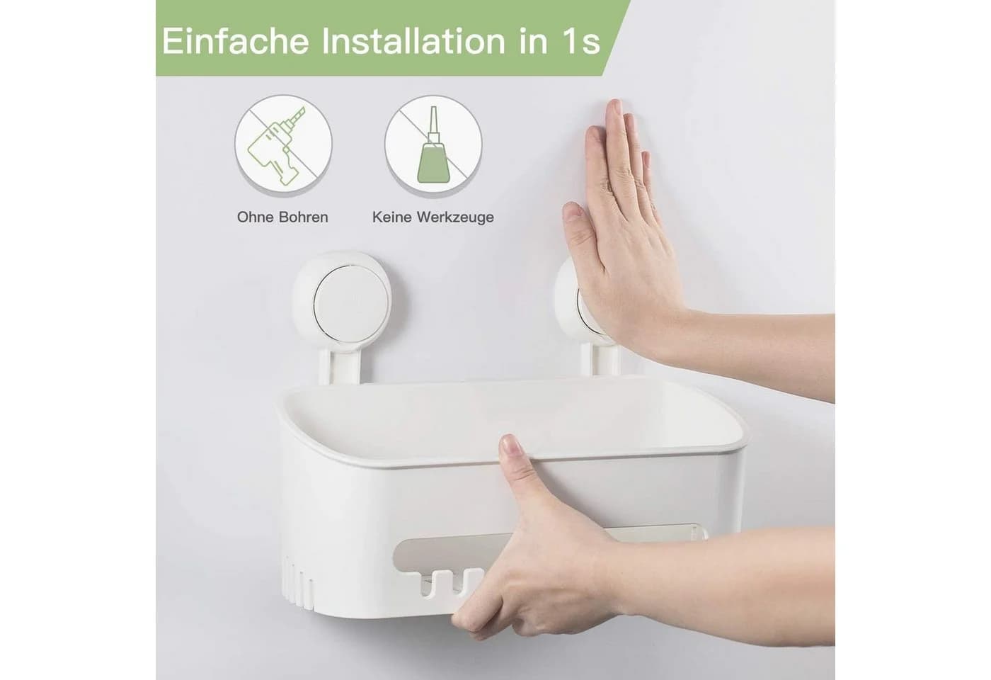 Elegear Duschablage Saugnapf 8 kg Weiß