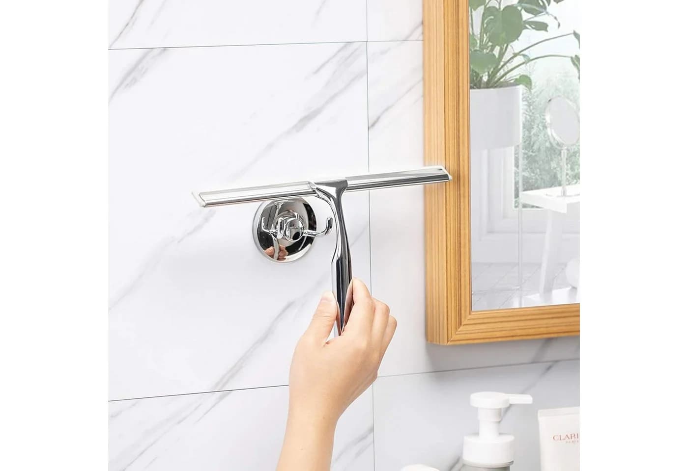 Elegear Duschabzieher Edelstahl 25/30cm Silikonstreifen