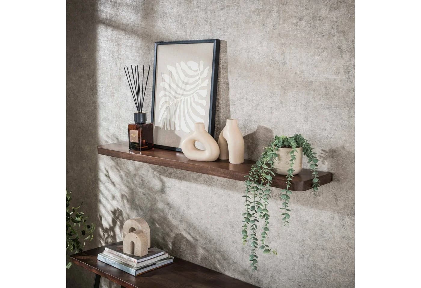 alesvelt Wandregal CARVE DRIFTWOOD Massivholz Braun Soft-Edge