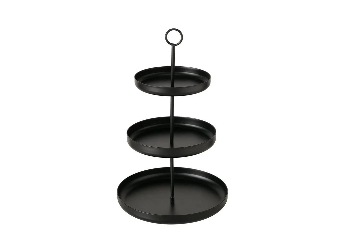 MF Etagere Modena Schwarz Metall 3-stufig Handgearbeitet