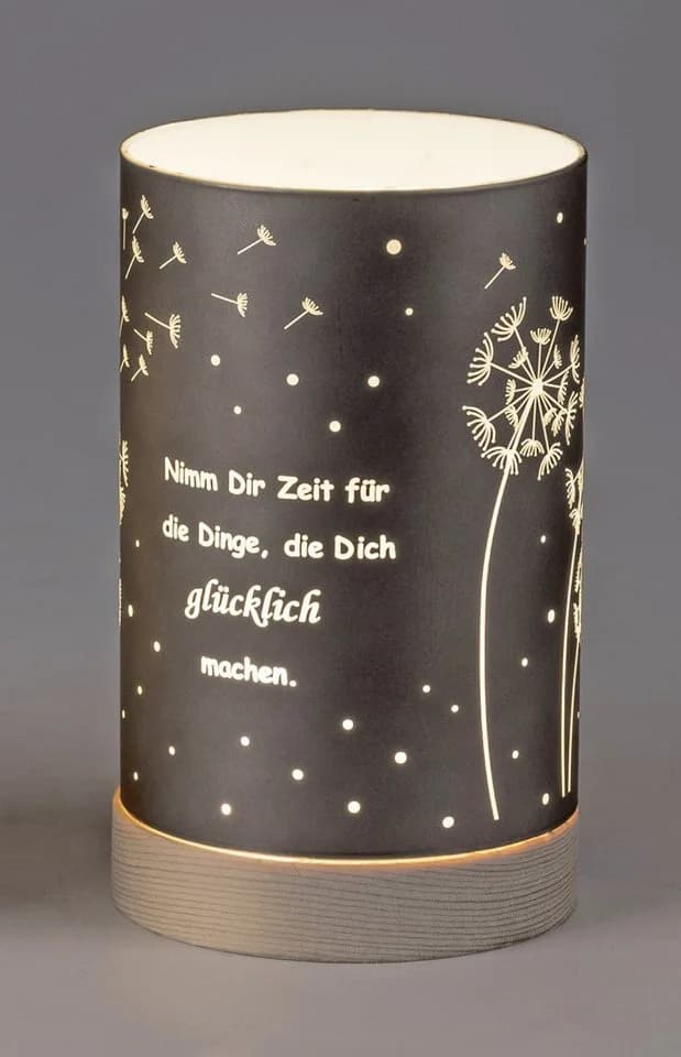 formano LED Dekolicht grau 15cm 20cm - Nimm dir Zeit - Pusteblume