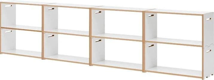 TOJO Mehrzweckregal Hochstapler 8er-Set Weiß MDF