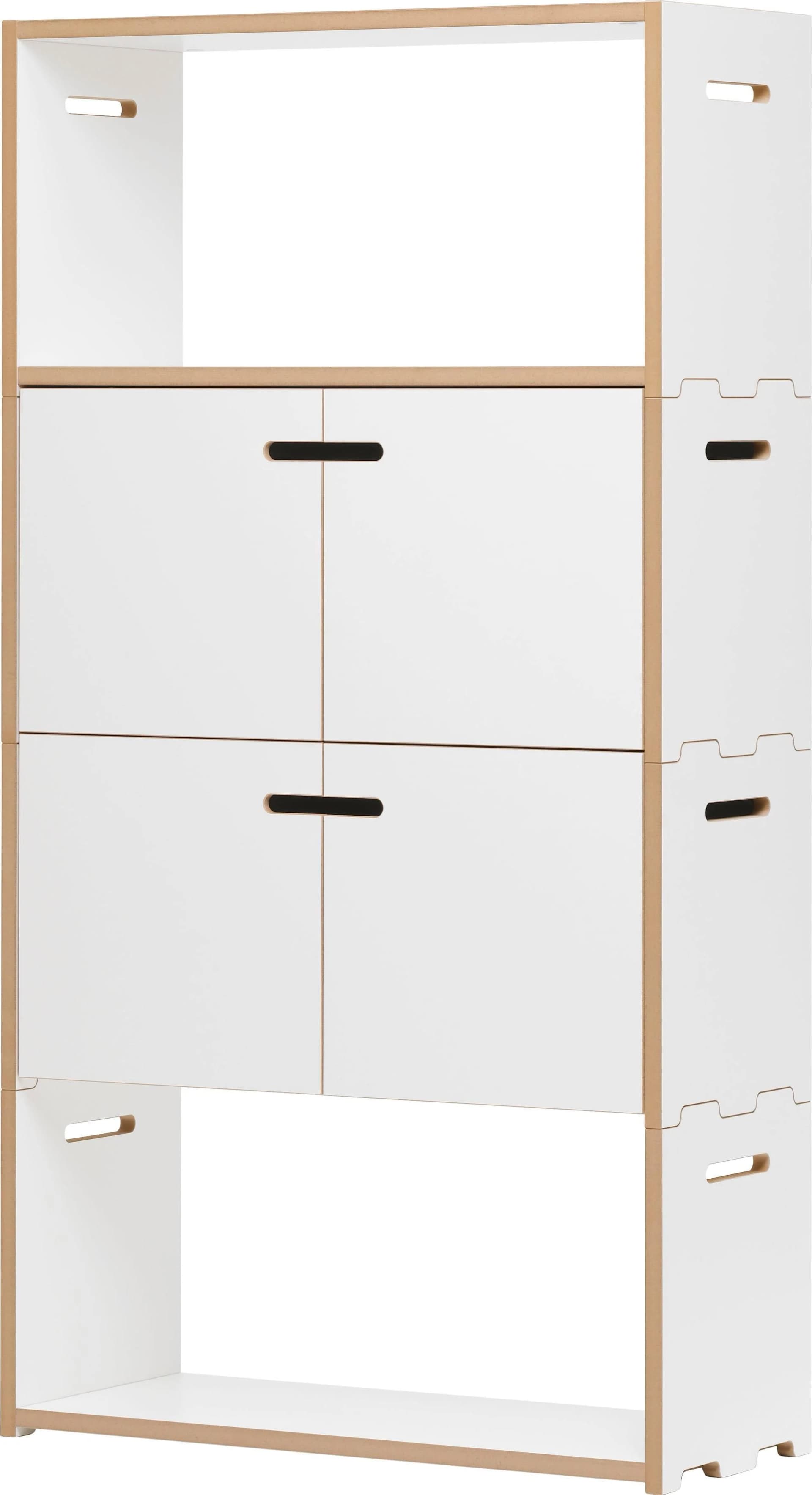 Mehrzweckregal TOJO Hochstapler 2x2-Set Weiß MDF Bücherregal