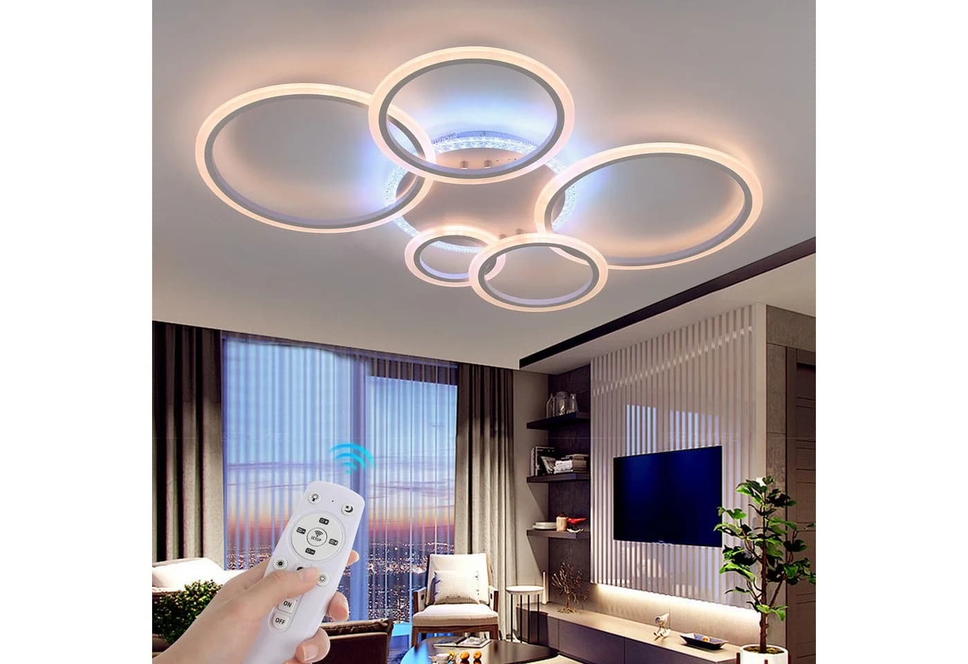 oyajia LED Deckenleuchte 80W RGB Dimmbar