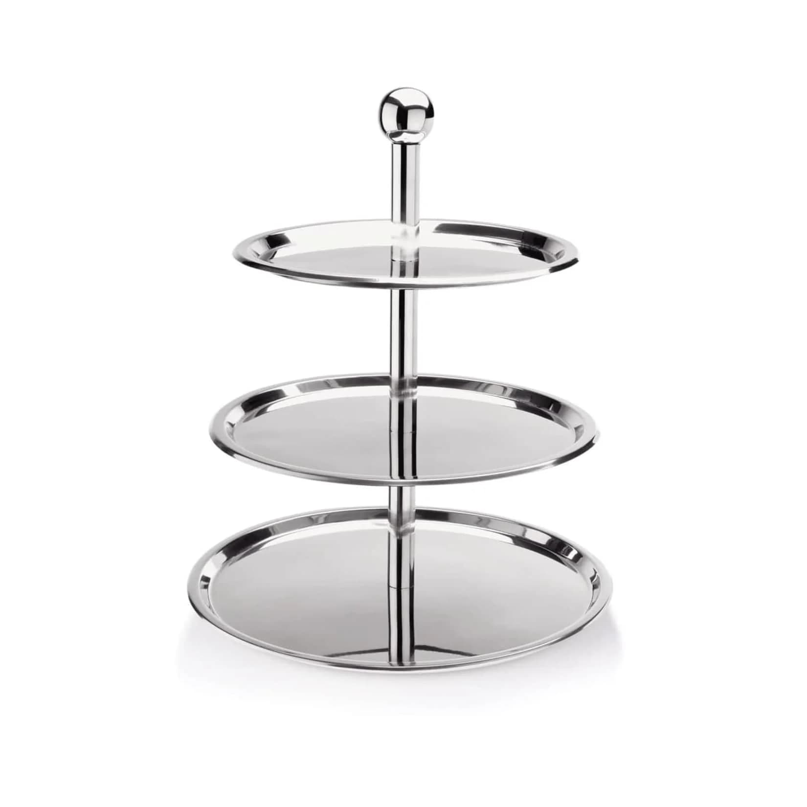 ich-zapfe Etagere 3-stufig Chromnickelstahl Silber