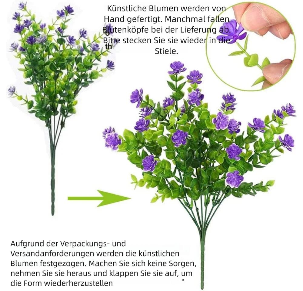 VEKROBOT Kunstblumenstrauß 12er Set für Zuhause & Hochzeiten