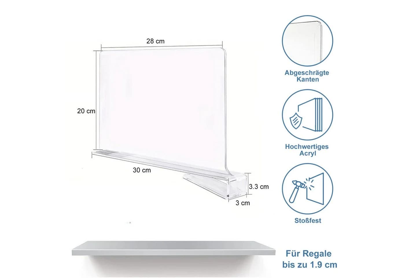 Refined Living Organizer 8 Stück Transparente Acryl-regaltrenner