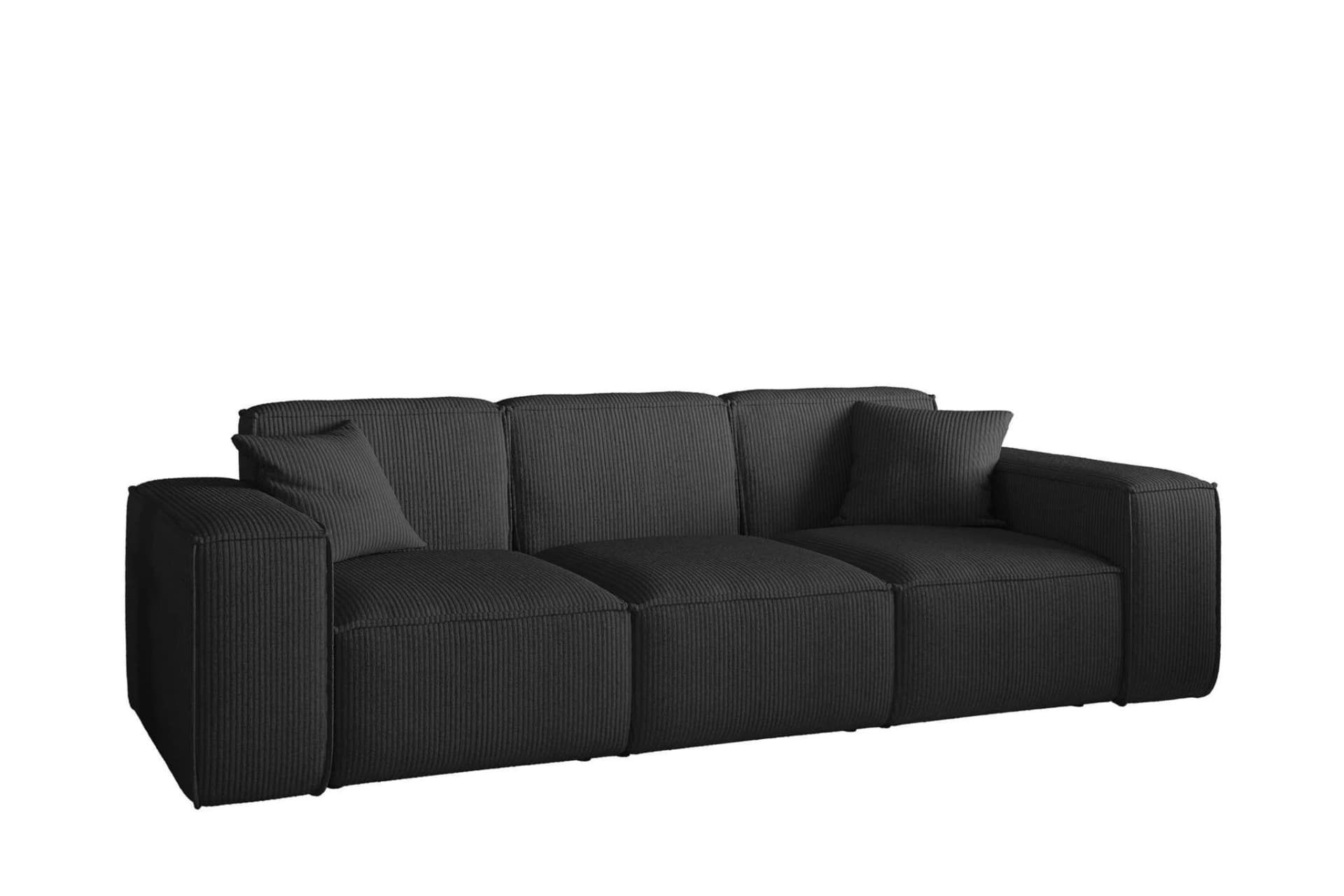 Fun Möbel Designersofa CELES PREMIUM 3-Sitzer Stoff Scala Schwarz