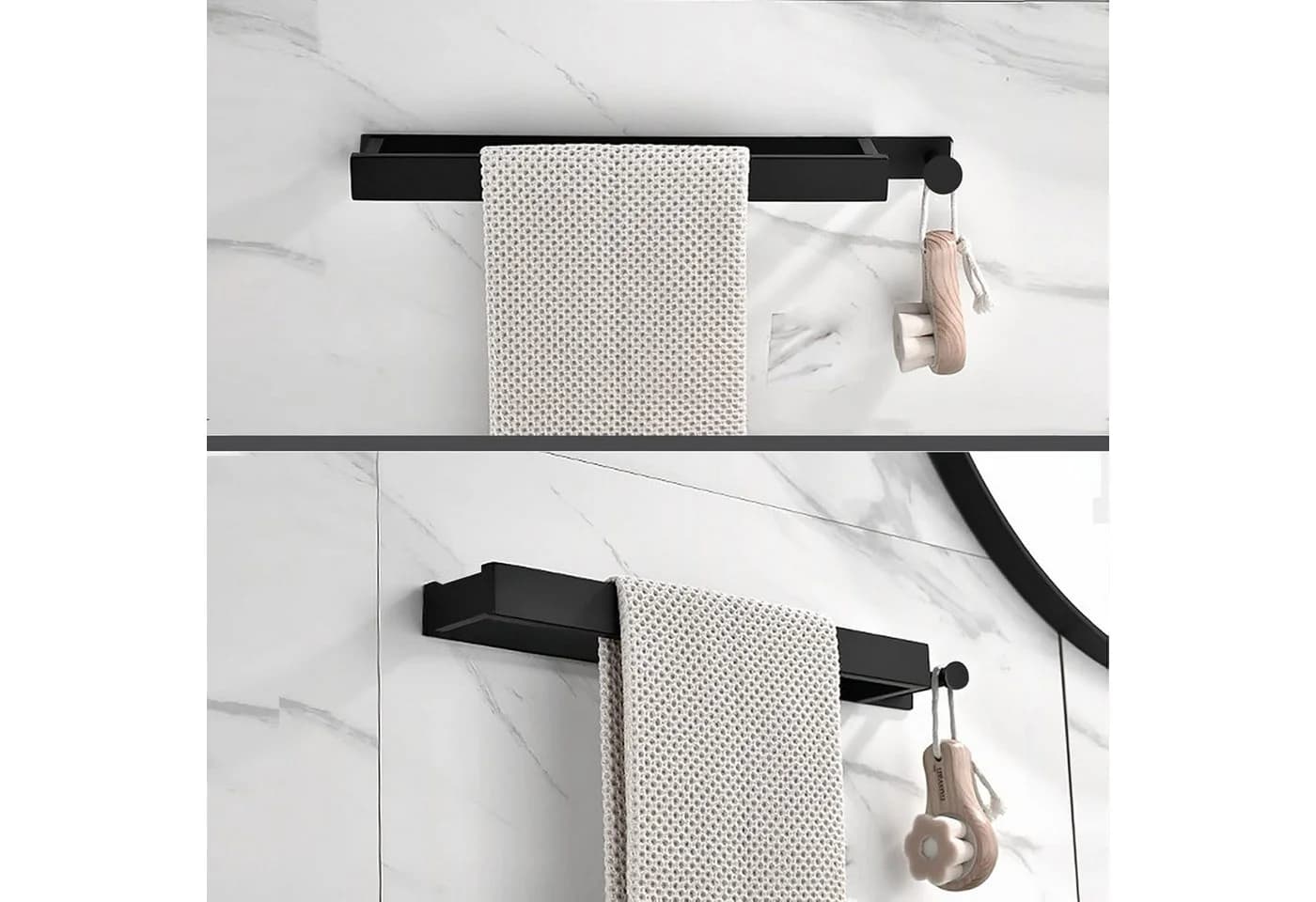 SURFOU Handtuchhalter Handtuchstange Ohne Bohren Schwarz Selbstklebend Edelstahl 40 cm