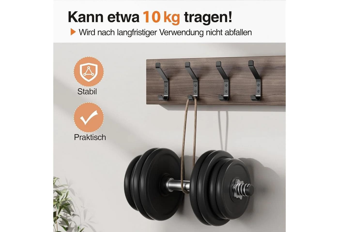 Refined Living Garderobenhaken 5/10 Stück Schwarz Kohlenstoffstahl