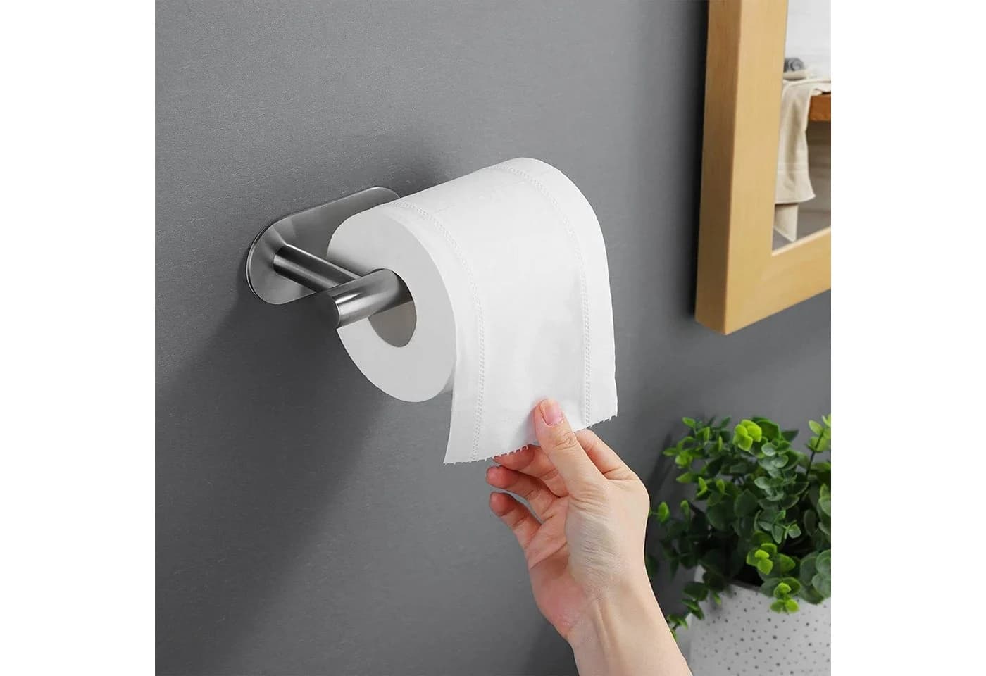 Refined Living Toilettenpapierhalter Edelstahl Selbstklebend Silber
