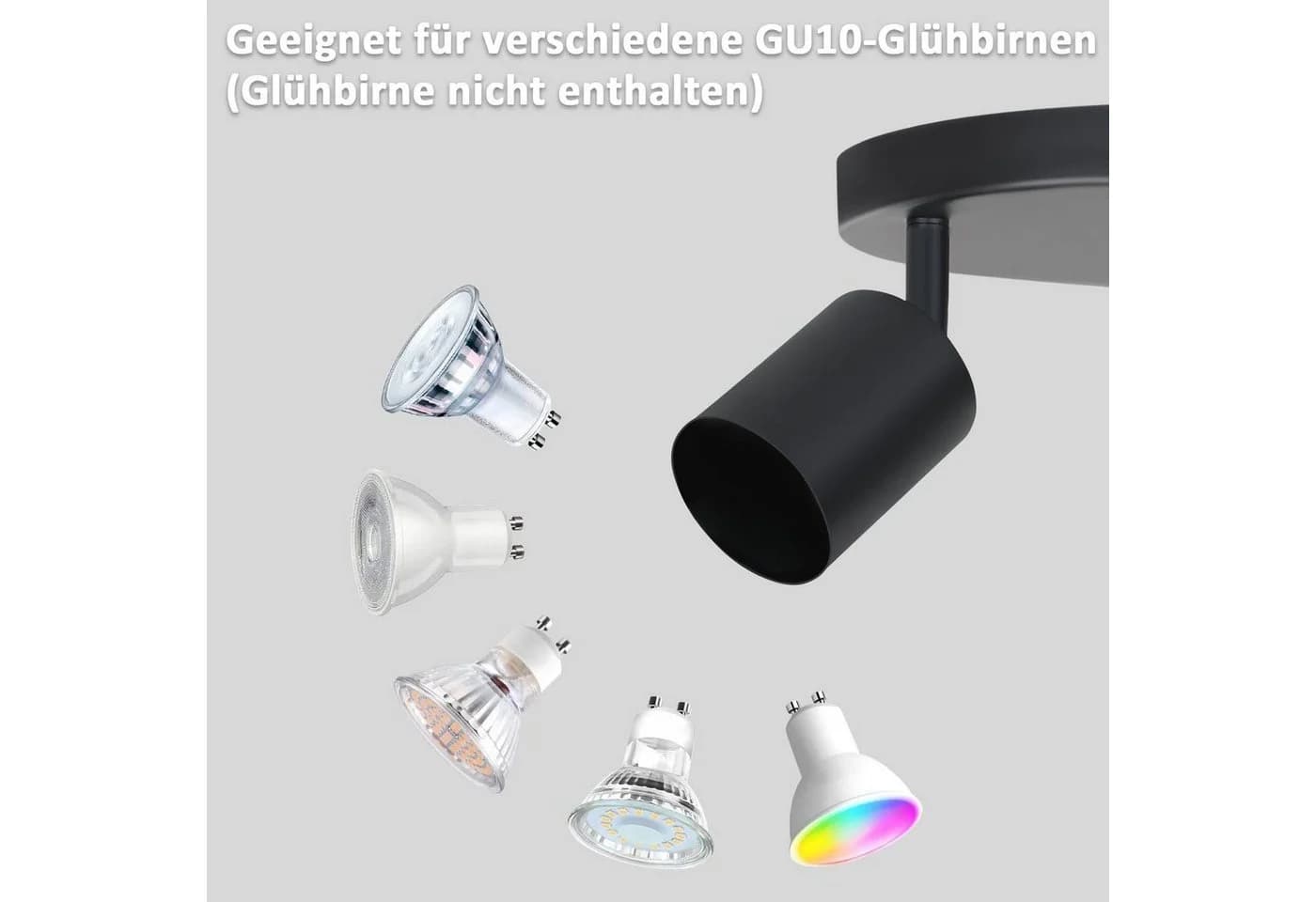 Nettlife Deckenspots Metall Schwenkbar Design Spotleuchte-3 Flammig LED wechselbar