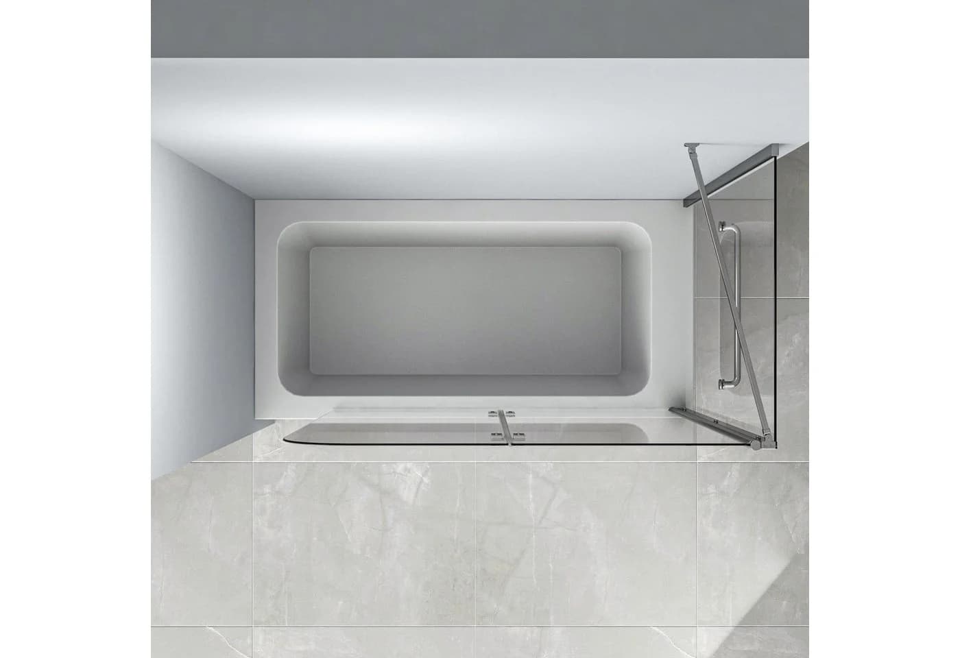 Hopibath Badewannenfaltwand 2-teilig 6mm ESG Glas mit Nano-Beschichtung