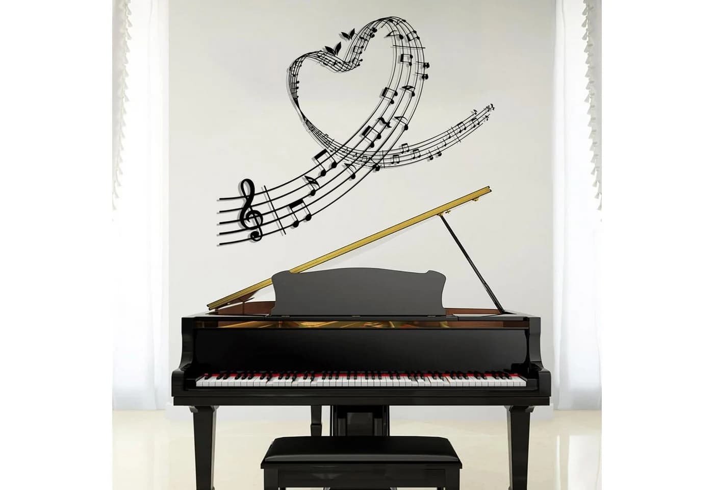 Jumpeak Wanddekoobjekt Melodic Hearts Metall Kunst Wanddekoration