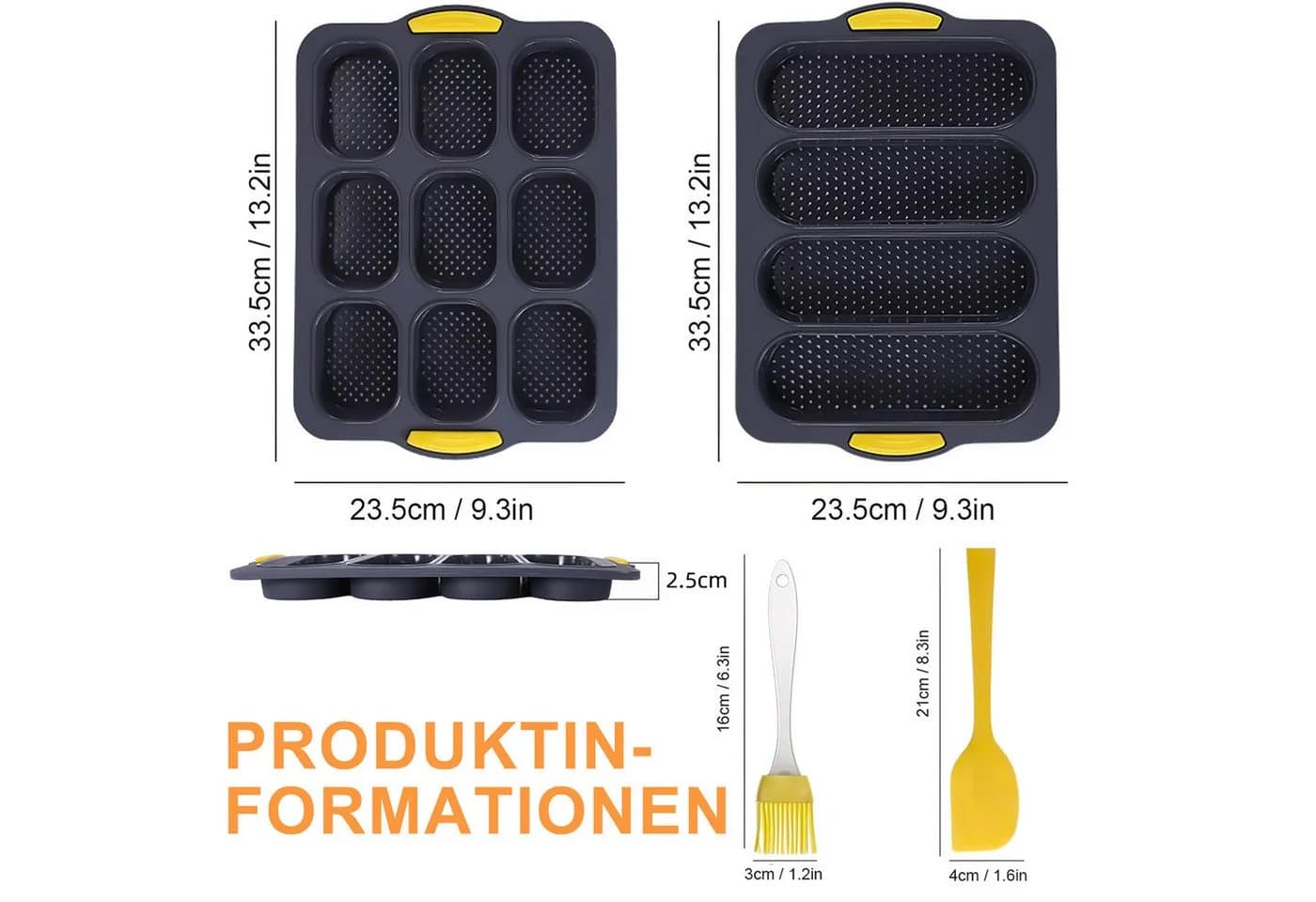 HEYHIPPO Brotbackform Set 2-tlg. Silikon Antihaft