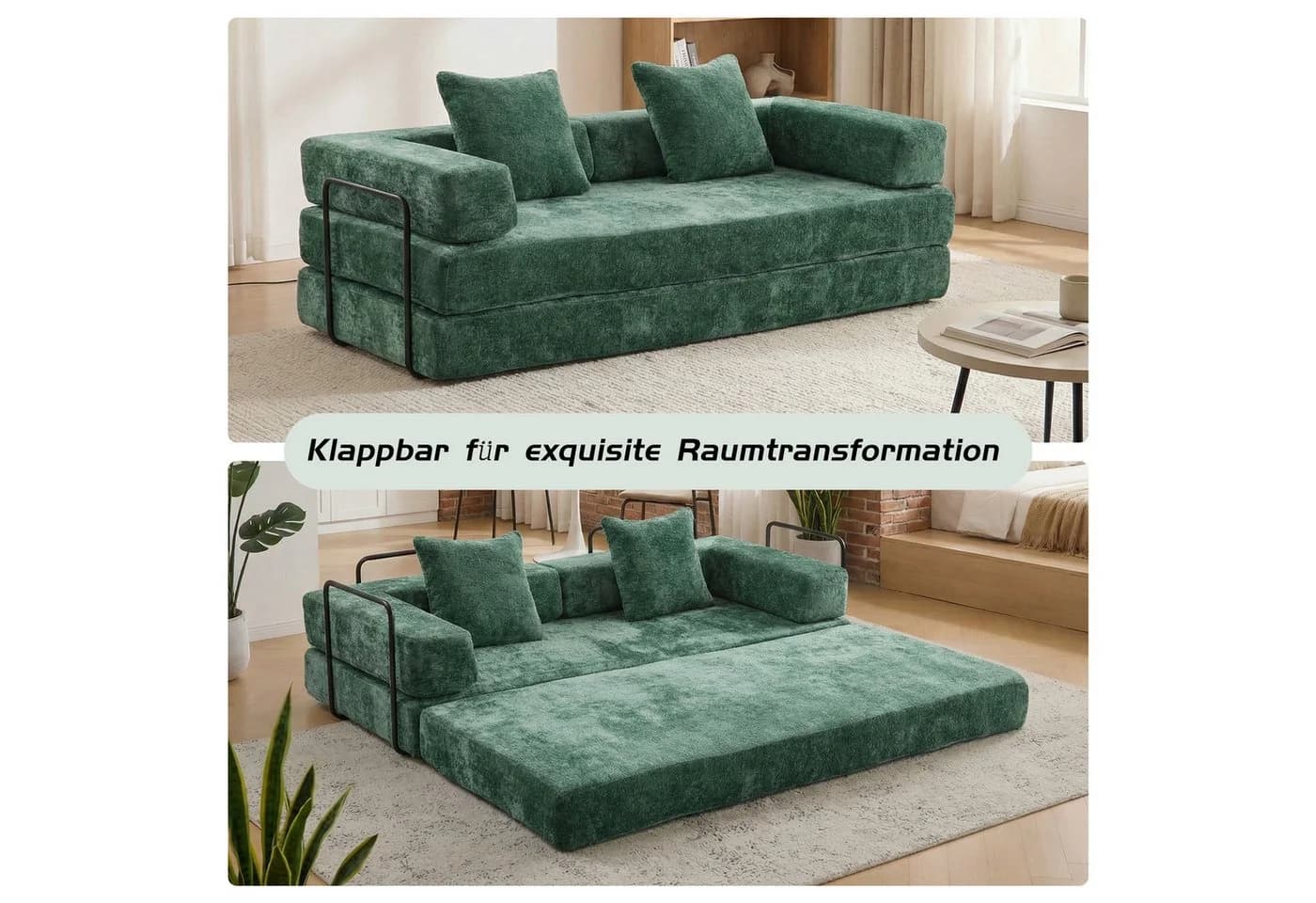 Vankel Loungesofa 4-in-1 mit Schlaffunktion Dunkelblau/Hellgrau