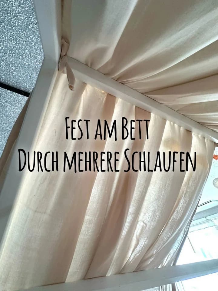 Baby Fancyroom Betthimmel Beige Musselin Hausbett Kinderbett 320cm 360cm Montessori