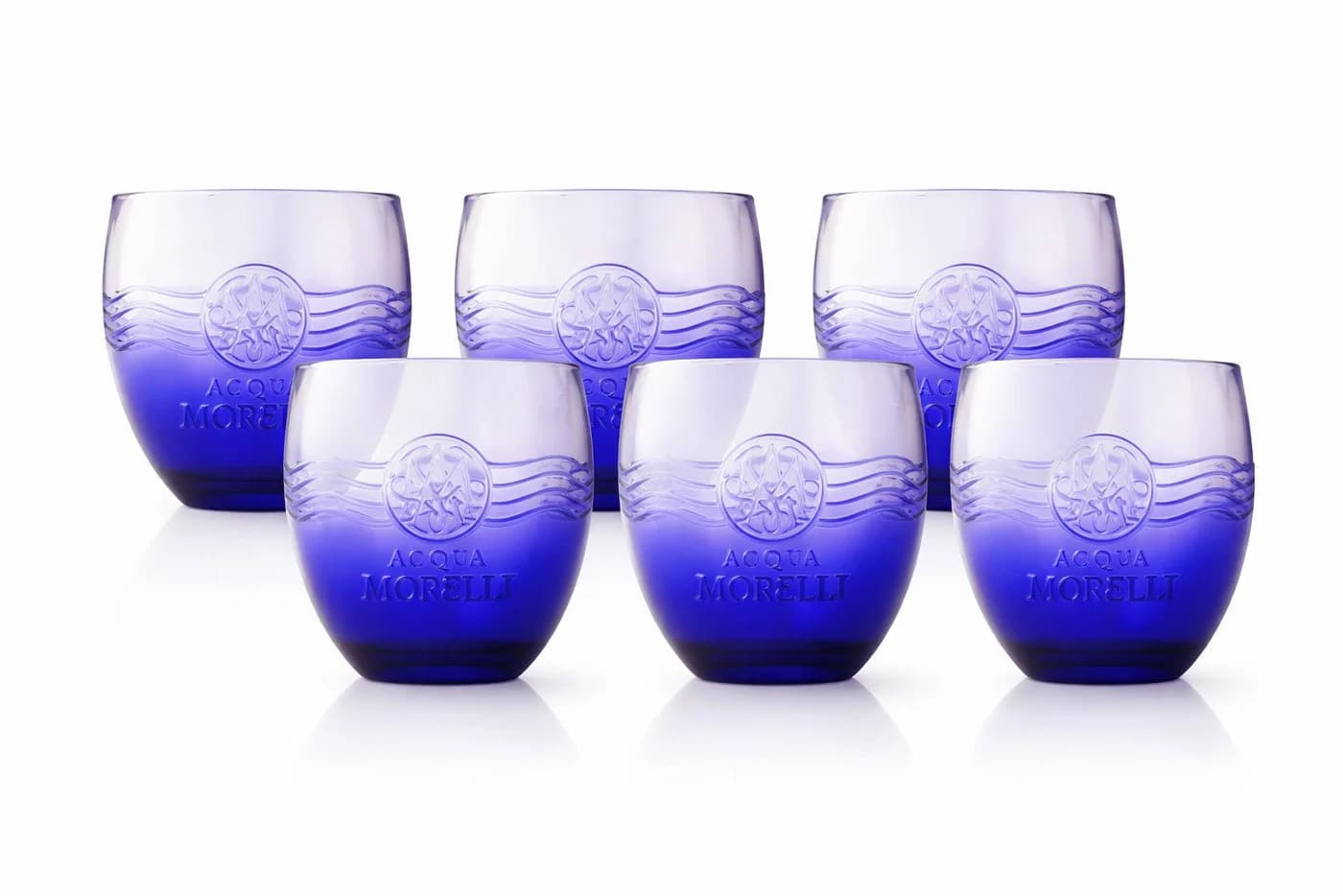 Acqua Morelli Glas 6er-Set Blaue Designgläser