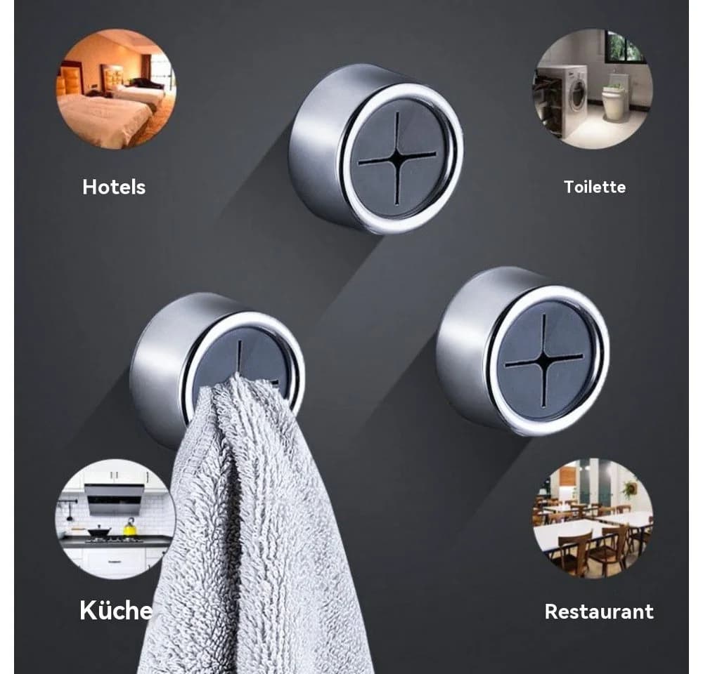 Blusmart Selbstklebende Handtuchhaken 6er Set Silber