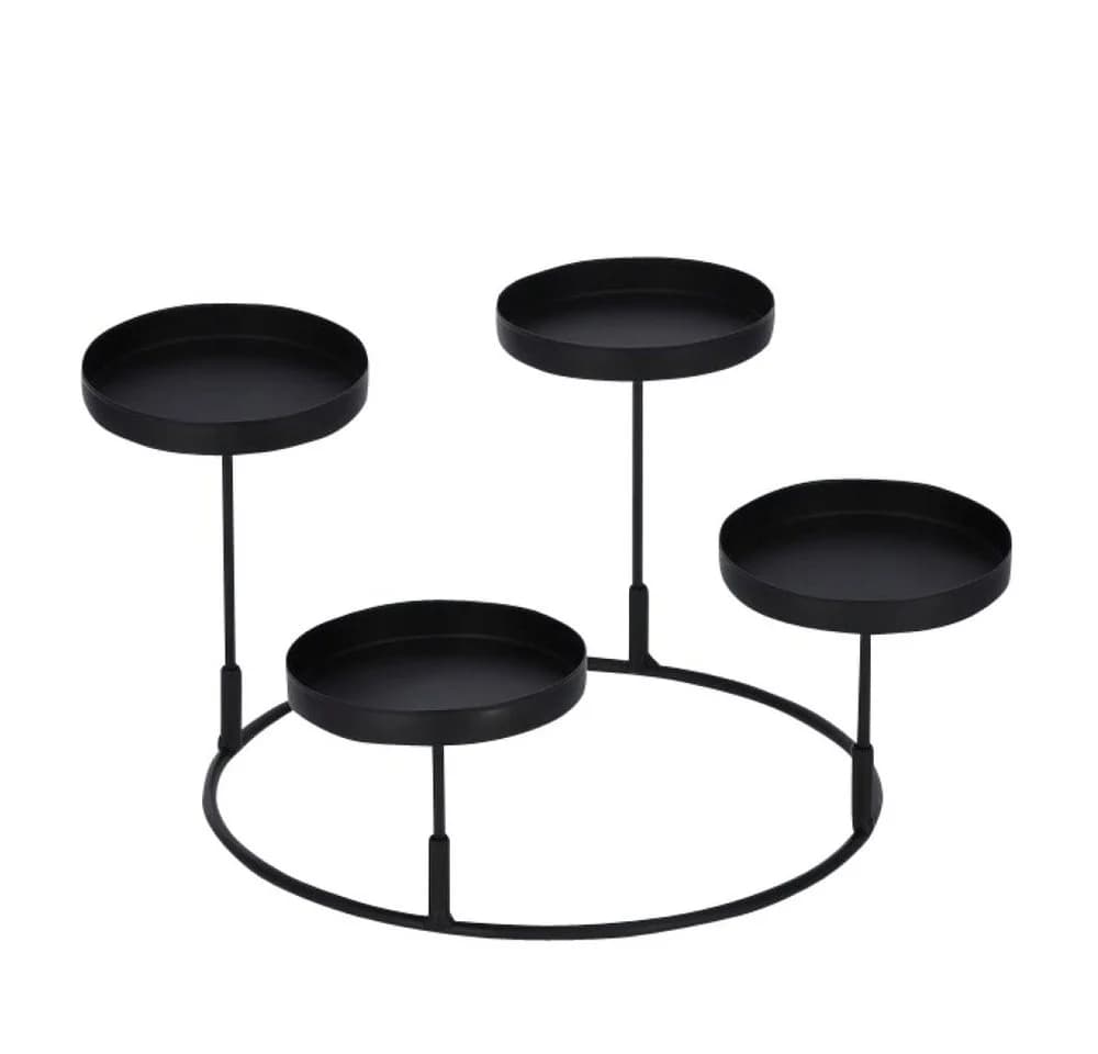 Online-Fuchs Kerzenständer 3 in 1 Metall Schwarz 20 cm