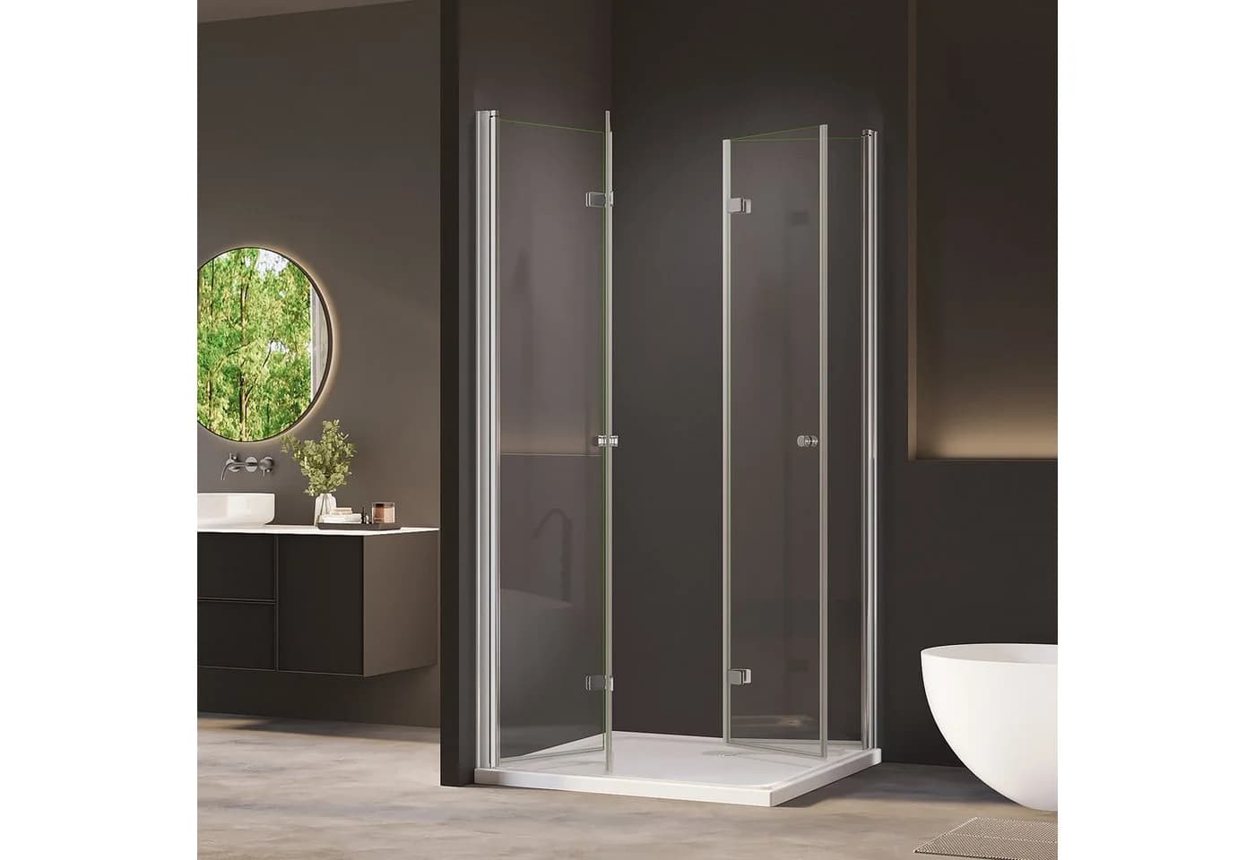 AmuseVera Eckdusche 70x70 cm Faltbar Duschabtrennung Chrome