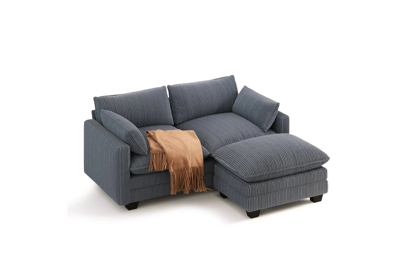Bealife Ecksofa Sofa mit Recamiere, Wohnlandschaft, L-Form, Grau/Beige