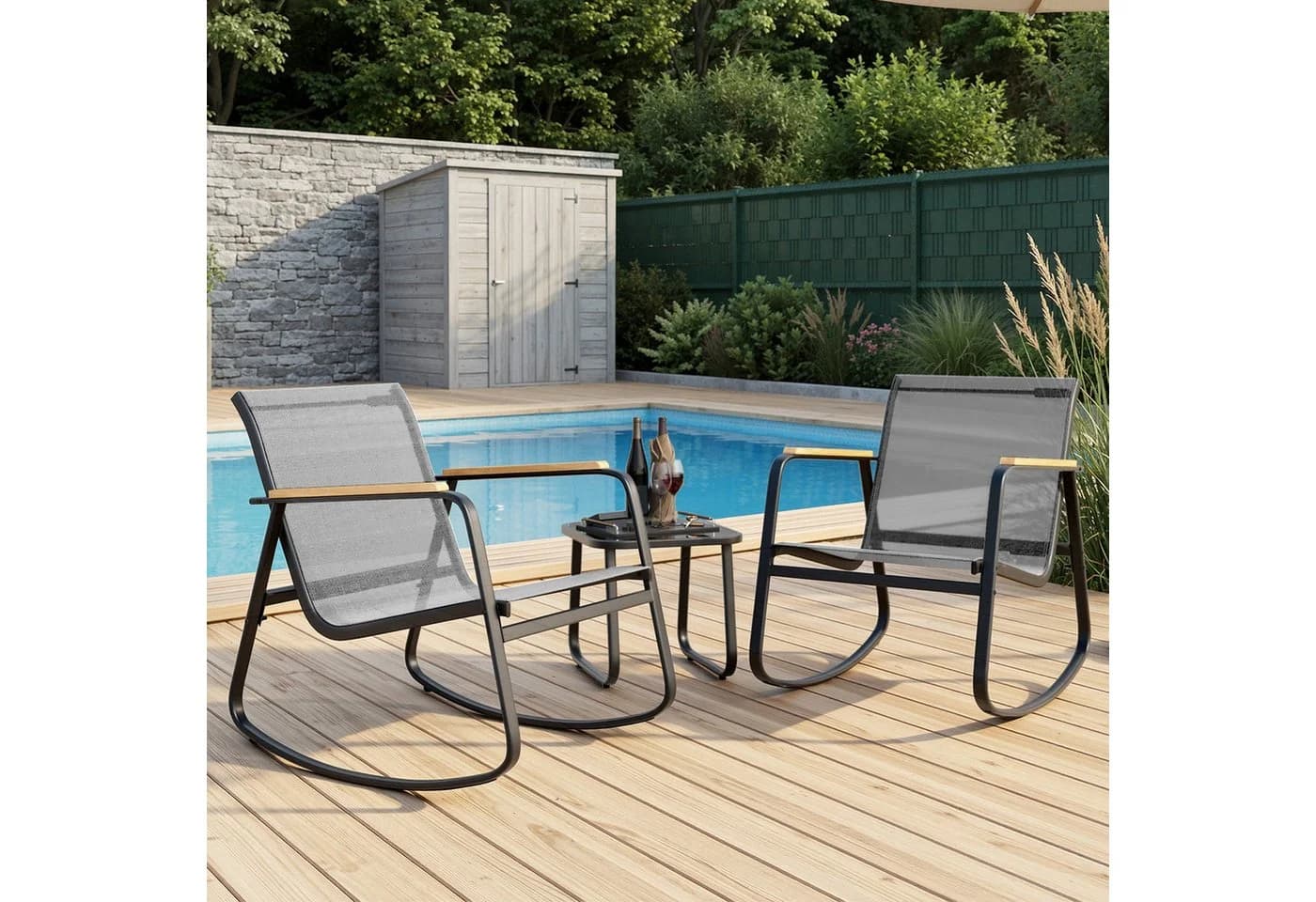 Bealife Balkonset 3-teilig - Gartenmöbel mit Sesseln und Tisch
