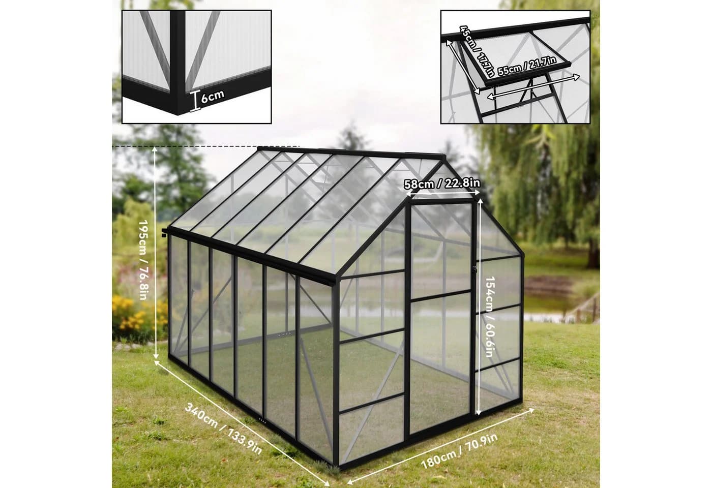 FIVMEN Gewächshaus Premium Aluminium UV-beständig
