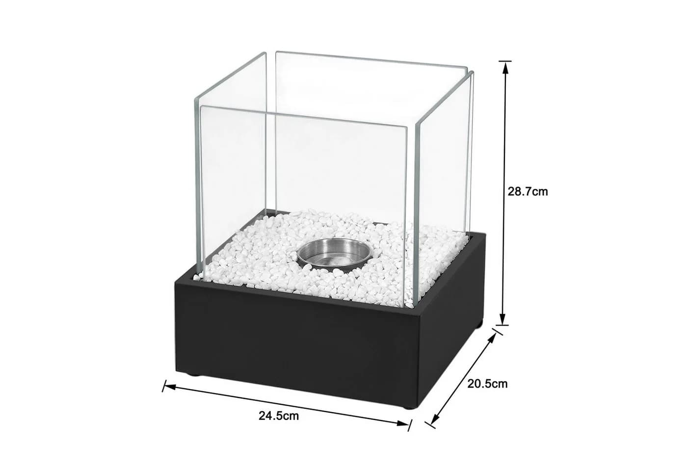 FIVMEN Tischfeuer Bioethanol Kamin Schwarz Tragbar Indoor Outdoor