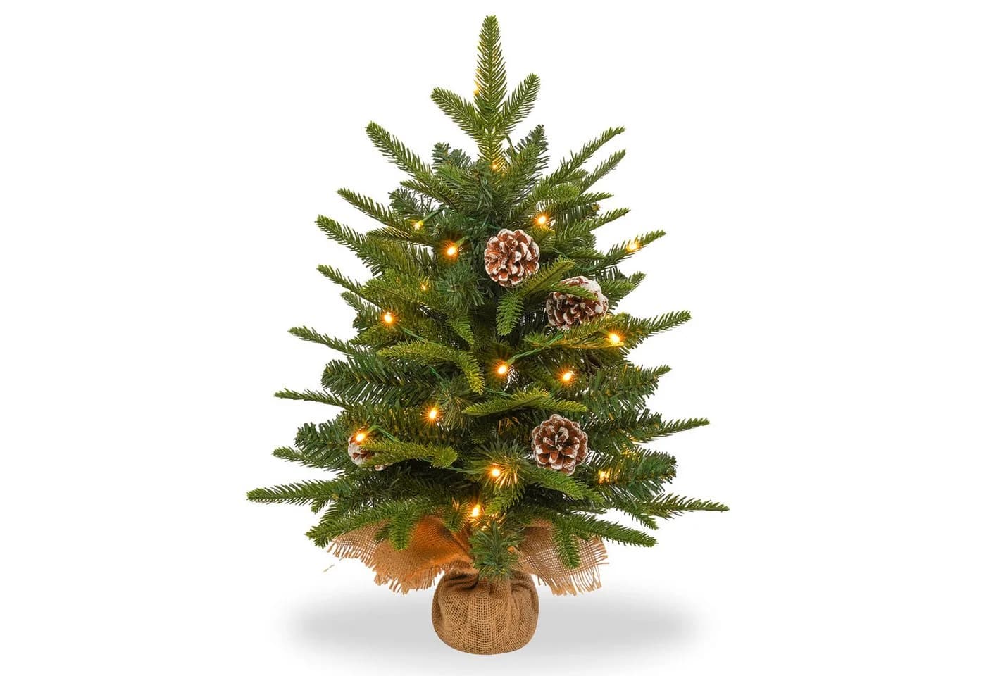 FIVMEN Künstlicher Weihnachtsbaum 60cm mit LED-Lichterkette