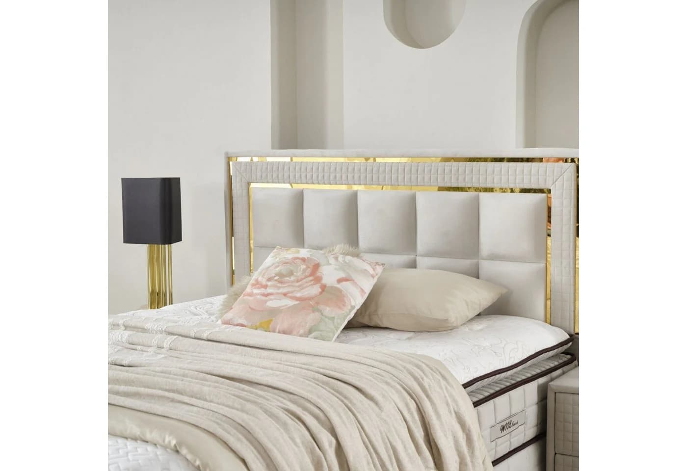 gowoll Boxspringbett Wooltouch Stauraumbett Weiß mit Matratze & Topper