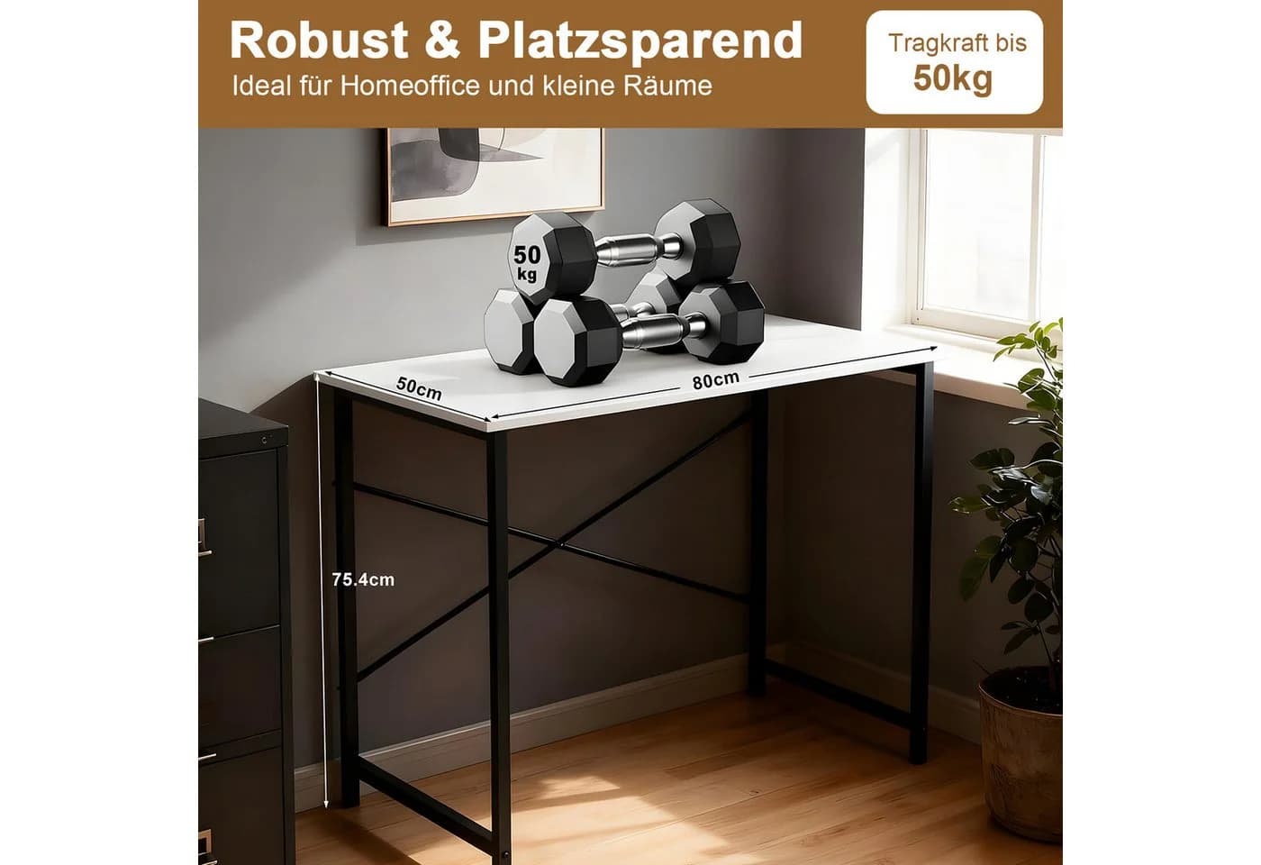 SURFOU Schreibtisch Weiß Holzwerkstoff Modern