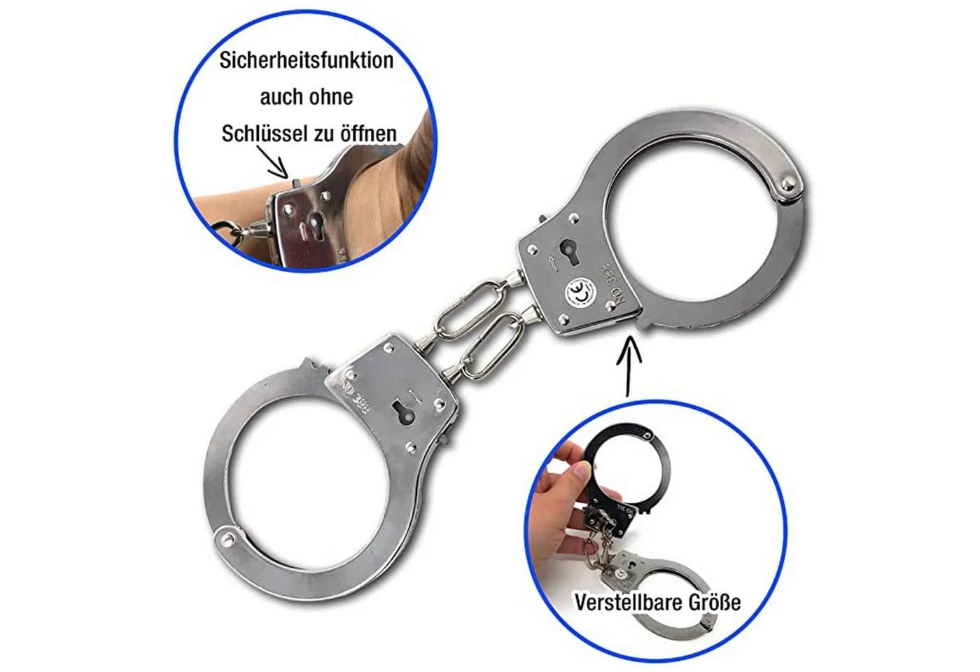 GOLDEN Spielzeug-Polizei Handschellen Kinder aus Metall Mit Schlüssel