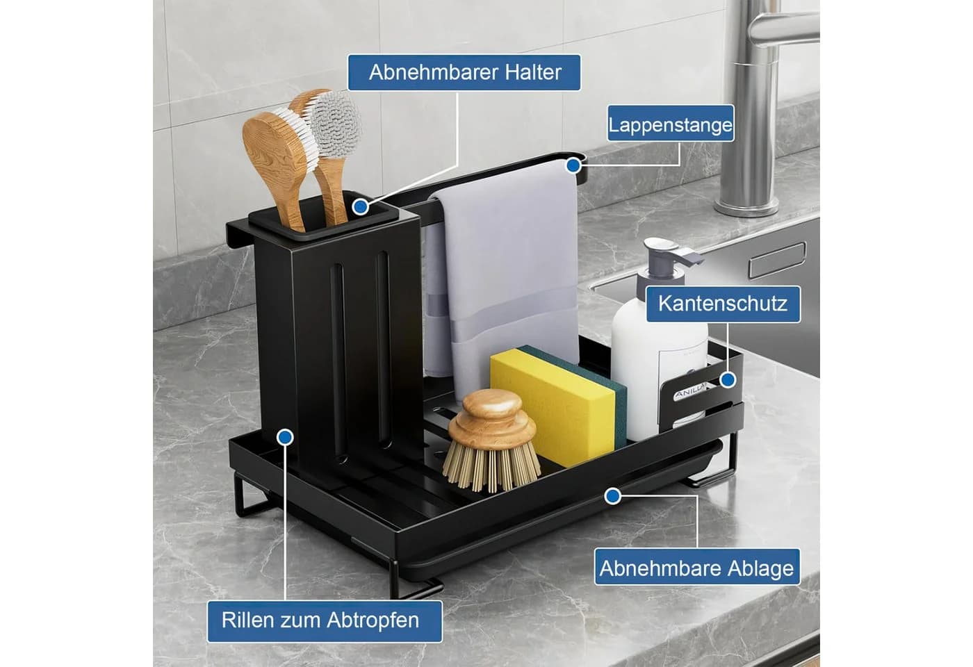 Küchenorganizer-Set aus Verdicktem Stahl