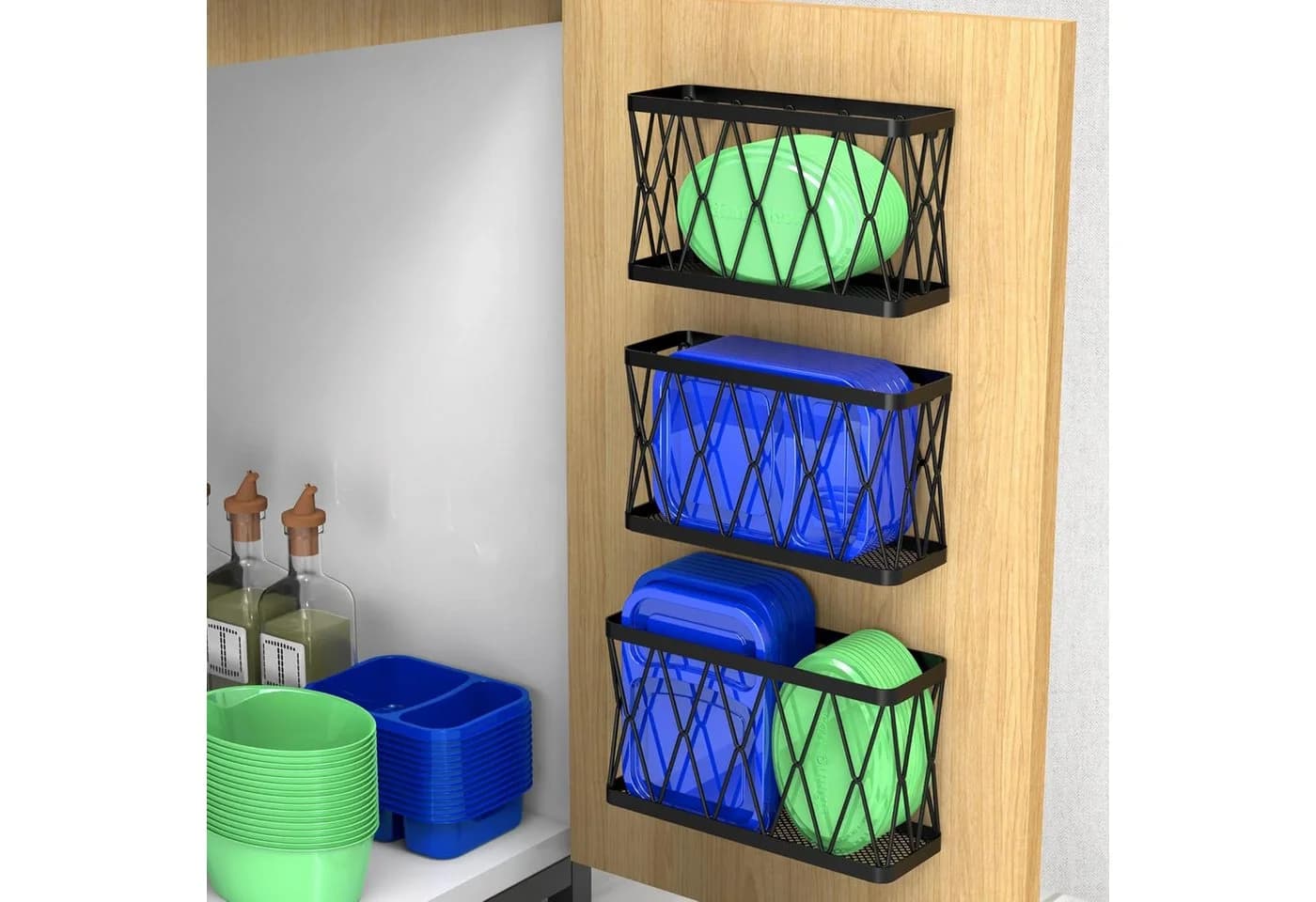 Refined Living Küchenorganizer-Set 6-tlg. Schwarz Carbonstahl
