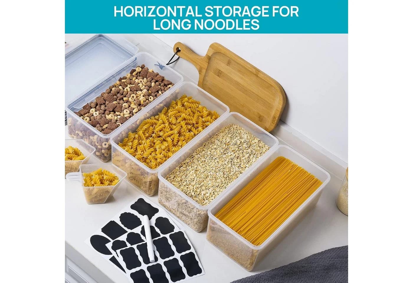 Refined Living Vorratsdose 3.2L 8er Set Transparent/Schwarz