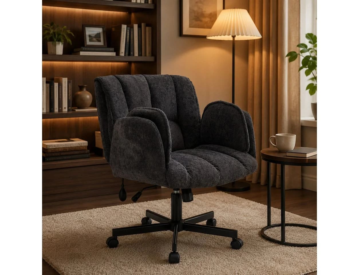 Leawin Bürostuhl Ergonomisch mit Air-Lordosenstütze & Klapparmlehnen