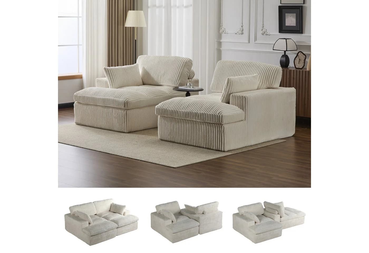 Leawin Sofa 2-Sitzer mit Bettfunktion