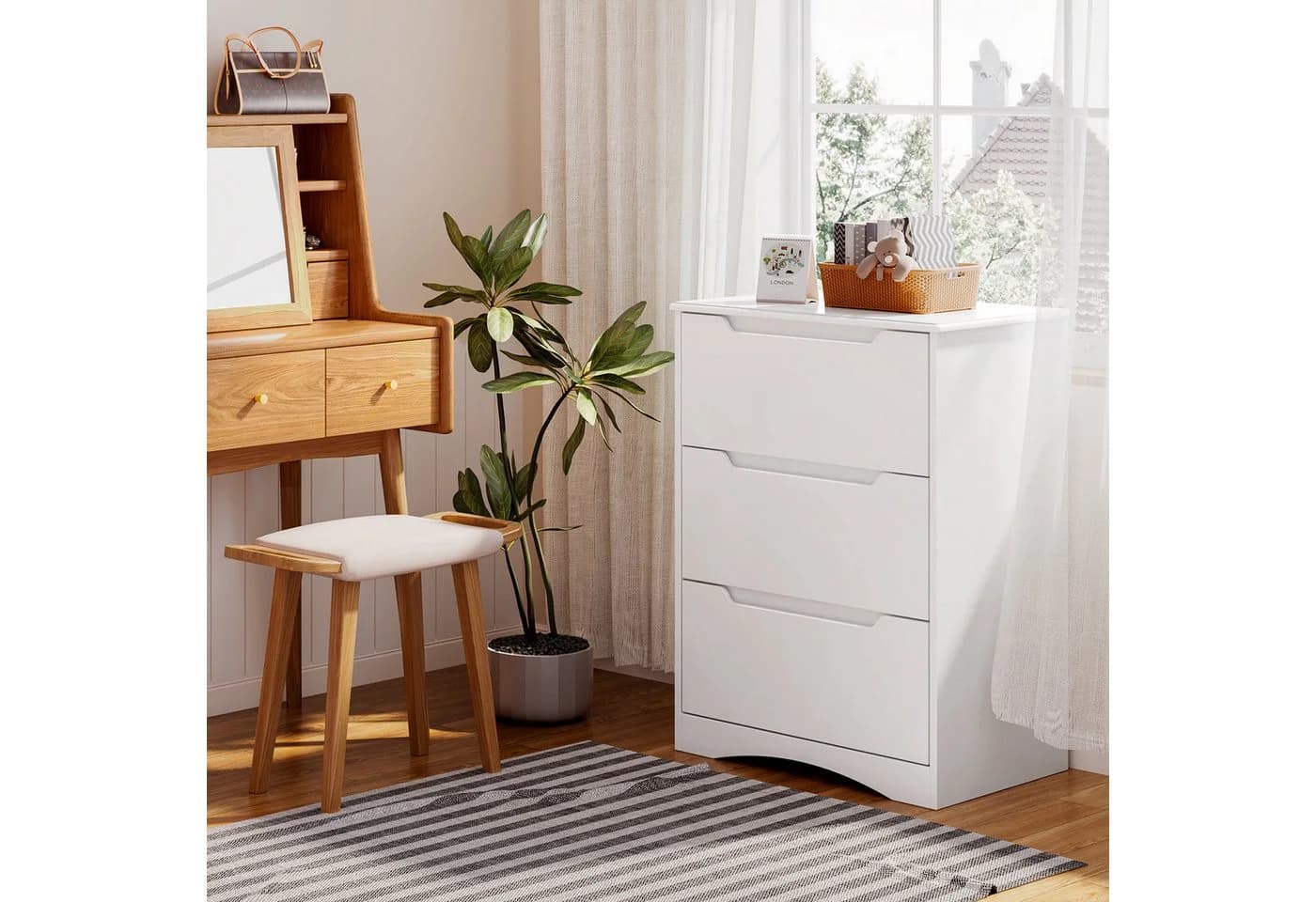 Bealife Kommode Weiß 4/5 Schubladen 41x72x82/94 cm