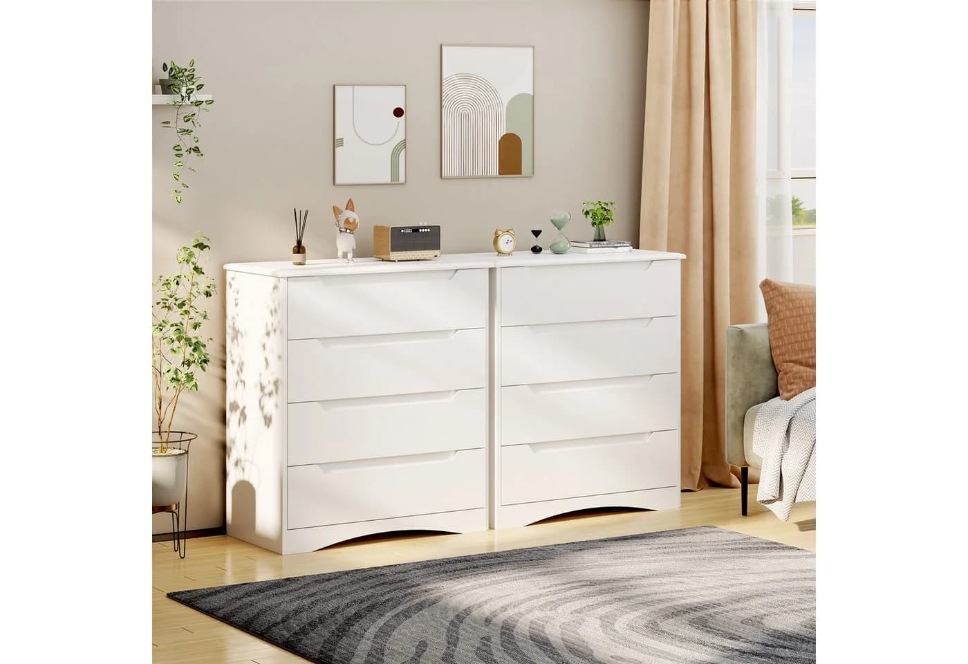 Bealife Kommode Weiß MDF mit Schubladen