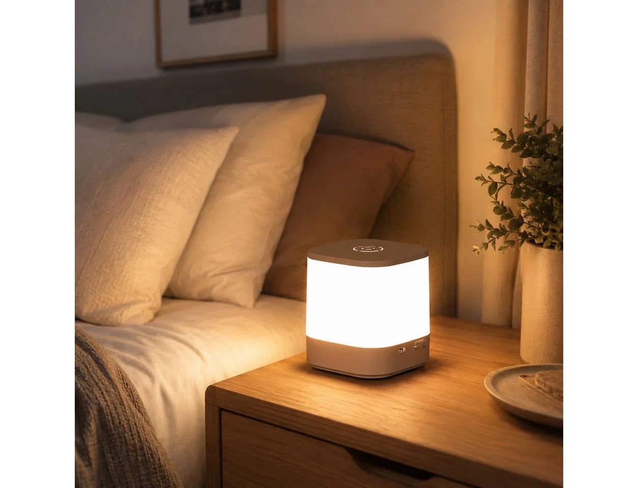 Fyrove LED Nachttischlampe Dimmbar mit Touch-Sensor Weiß